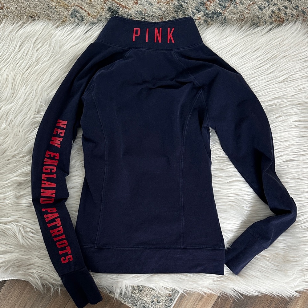 Pink NEW ENGLAND PATRIOTS Quarter-Zip Sweatshirt - Picture 7 of 7